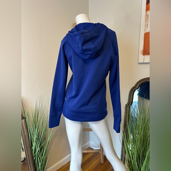 Nike Therma Fit Hoodie Sweatshirt Blue Full Zip Womens Medium - Picture 2 of 5